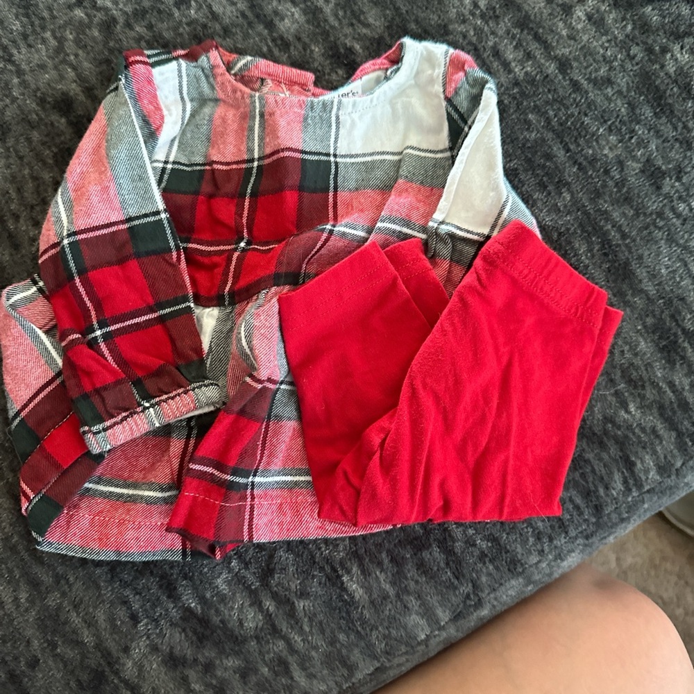 Carter's Red and White Plaid Baby Outfit